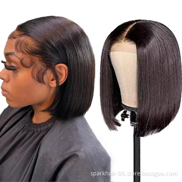 Straight Bob Wigs Human Hair Hd Full Lace Front Wig Cheap Peruvian Natural Virgin Human Hair Transparent Lace Frontal Wig Vendor